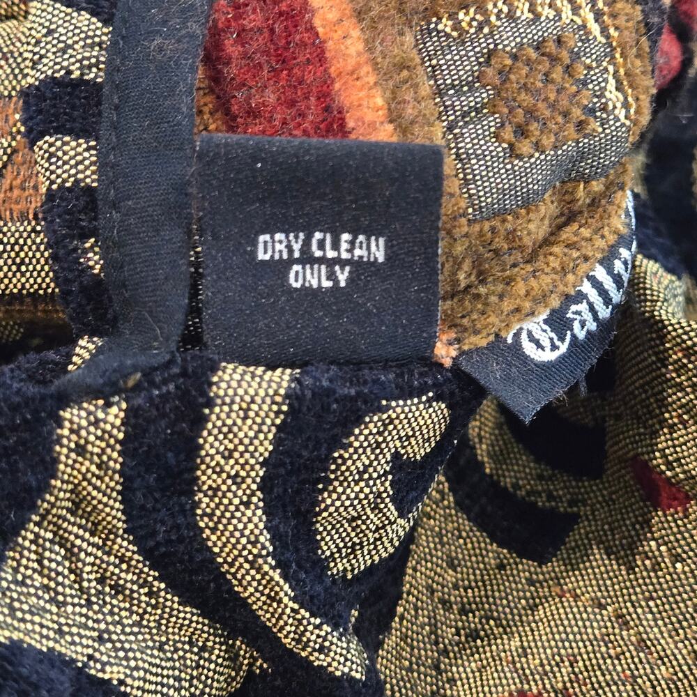 Vintage 2X Tally-Ho REVERSIBLE Geometric Art Tapestry Button-up Collared Jacket - Picture 13 of 14